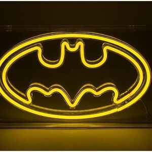 Yellow Batman Logo Neon Light